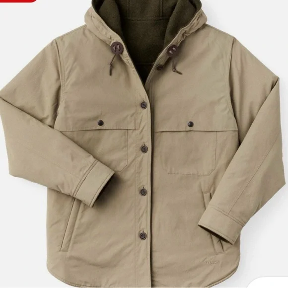 Filson Olive Hooded Field Coat Men’s Smal